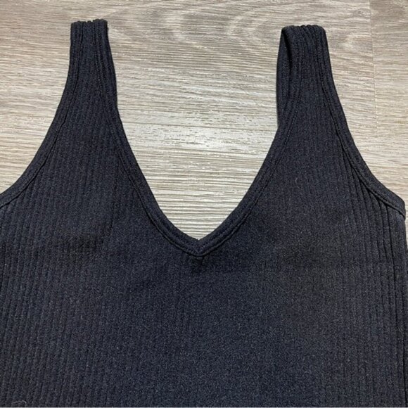 Aura Ribbed V Neck Tank Top Small Stretchy Sleeveless - Picture 4 of 5